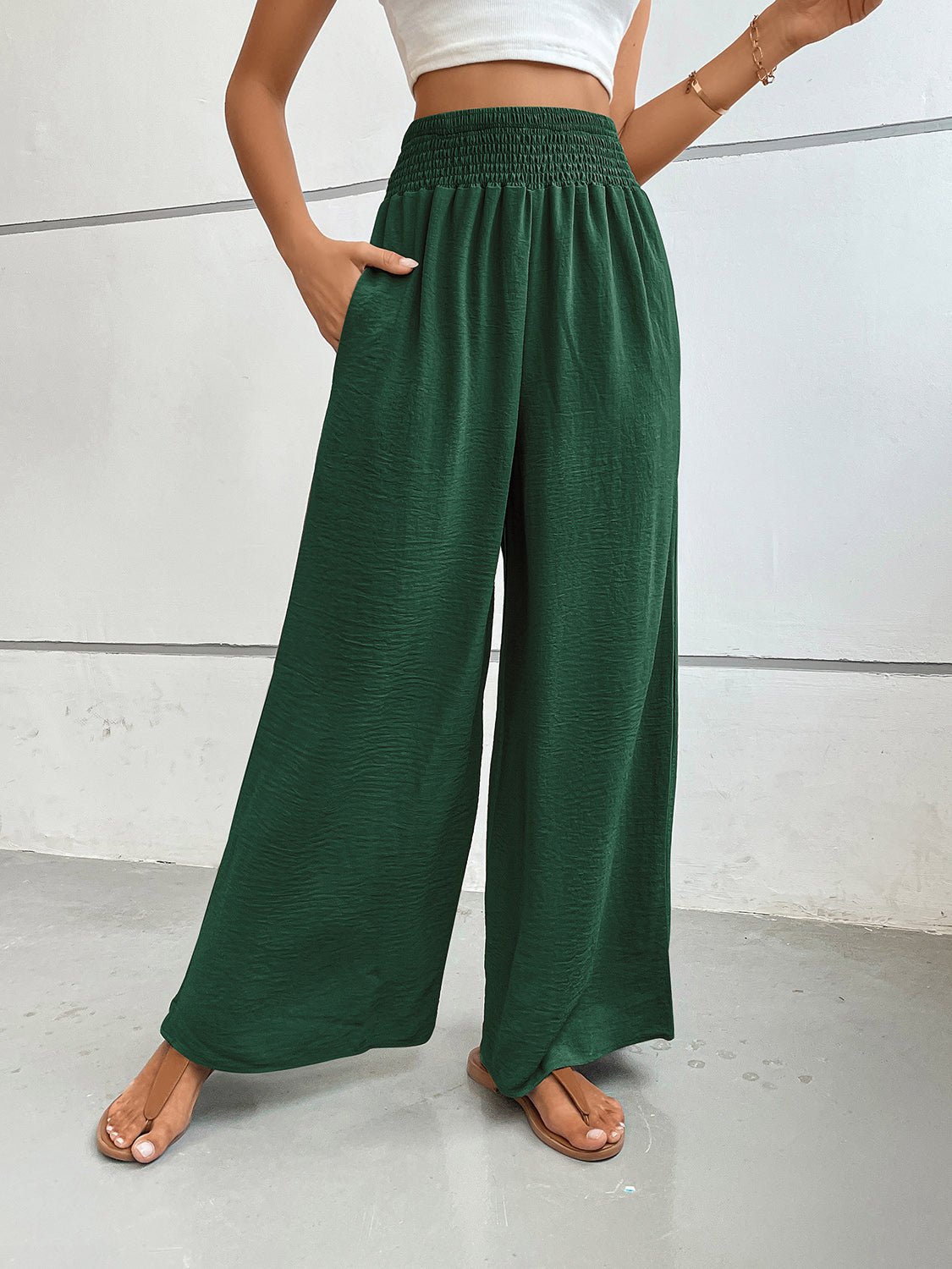 Perfee Wide Leg Pants with Pockets