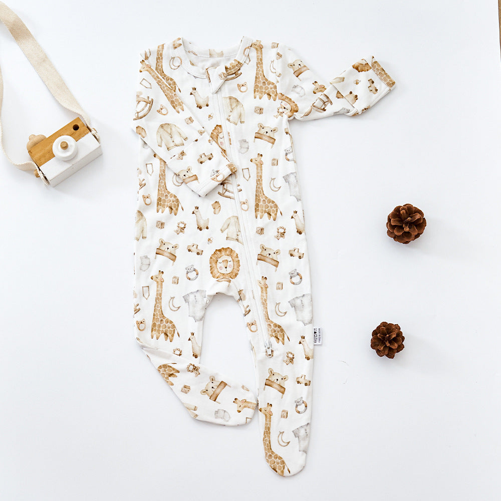 Baby Bamboo Cotton Pajamas Home Clothes Baby Jumpsuit